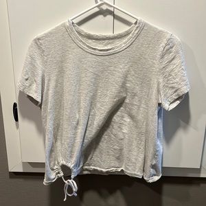 Light grey crop top with key hole tie by the hip from Aerie size M